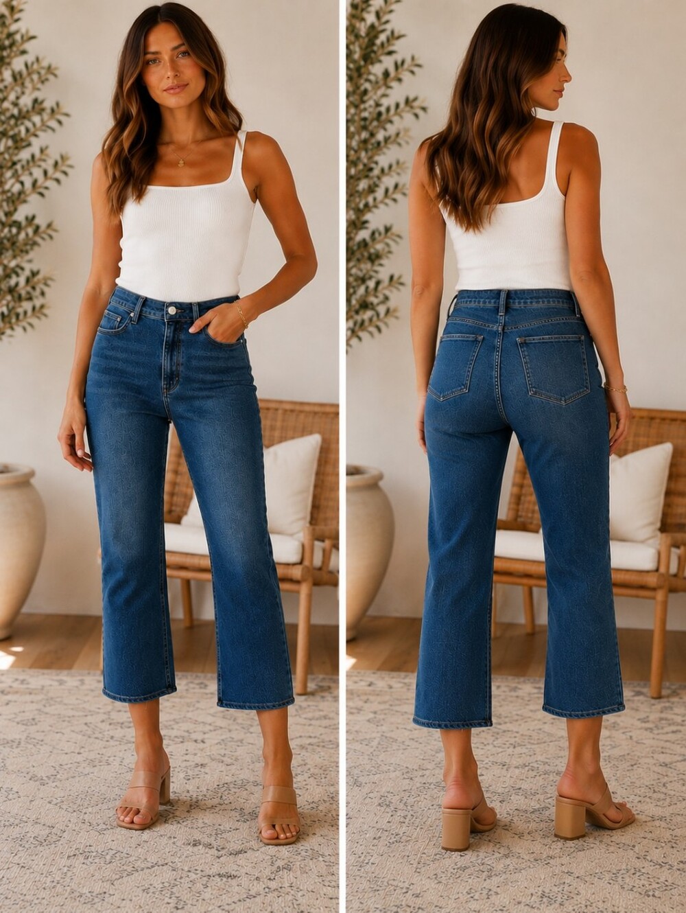 FRAME Le Sylvie Crop Med Wash Jeans Sz 27 Casual Chic Minimalist Trending Summer